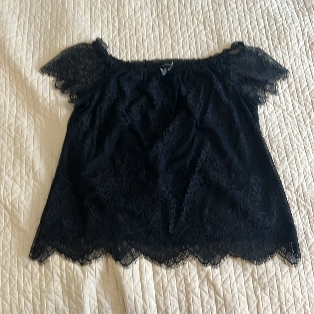 ECU Black lace off the shoulder top